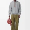 Relaxed fit hoodie in cotton Grey Melange