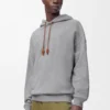 Relaxed fit hoodie in cotton Grey Melange