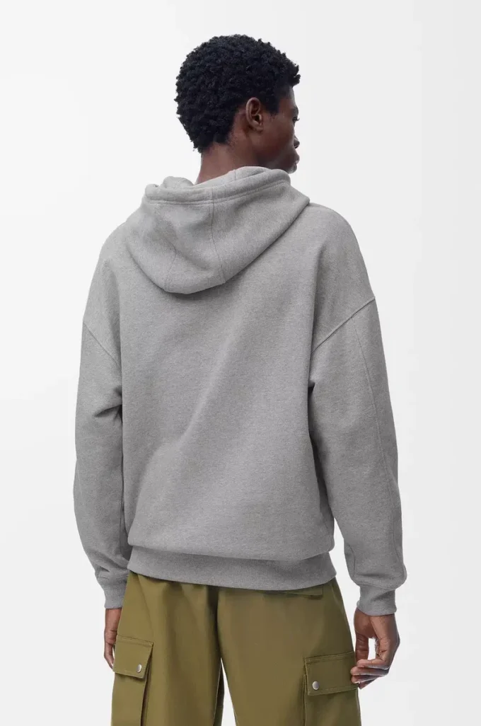 Relaxed fit hoodie in cotton Grey Melange