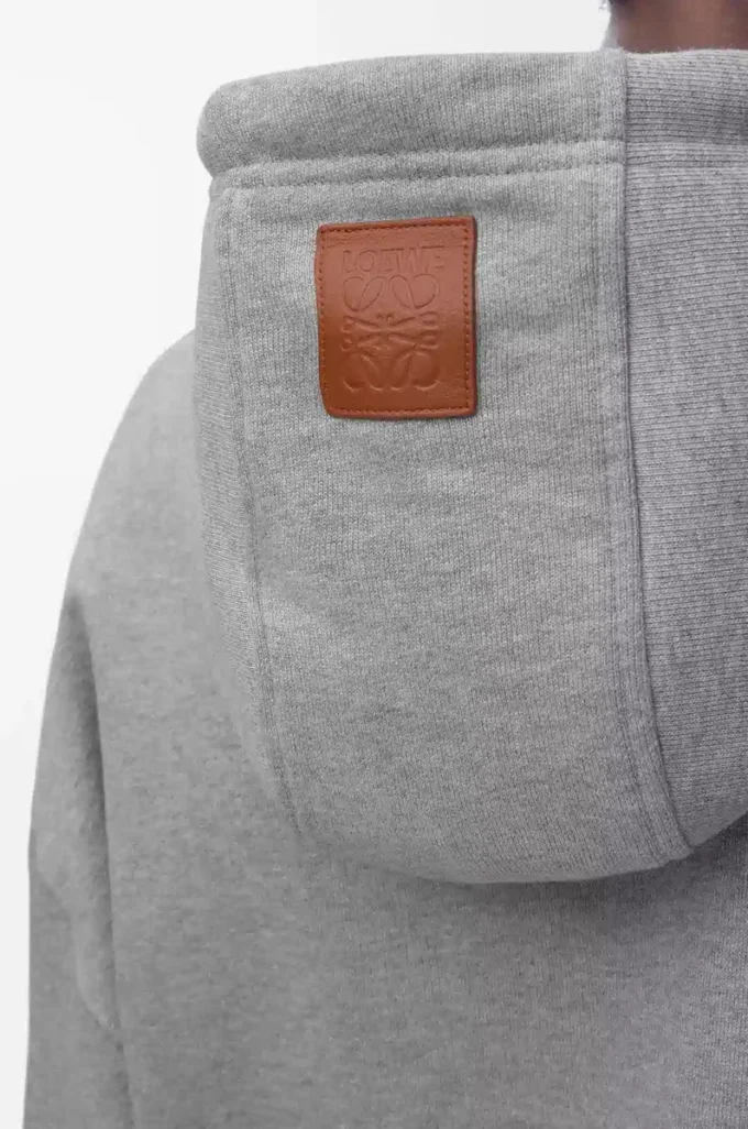 Relaxed fit hoodie in cotton Grey Melange