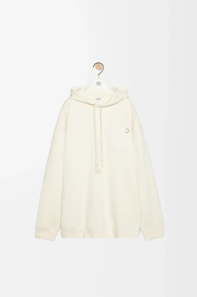 Relaxed fit hoodie in cotton White Ash