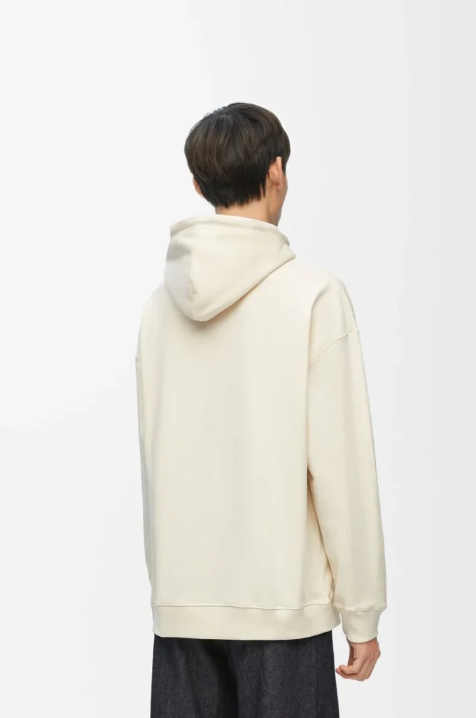 Relaxed fit hoodie in cotton White Ash