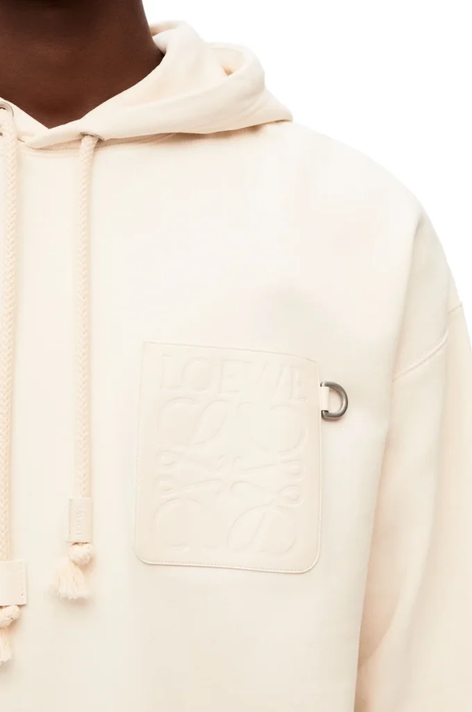 Relaxed fit hoodie in cotton White Ash