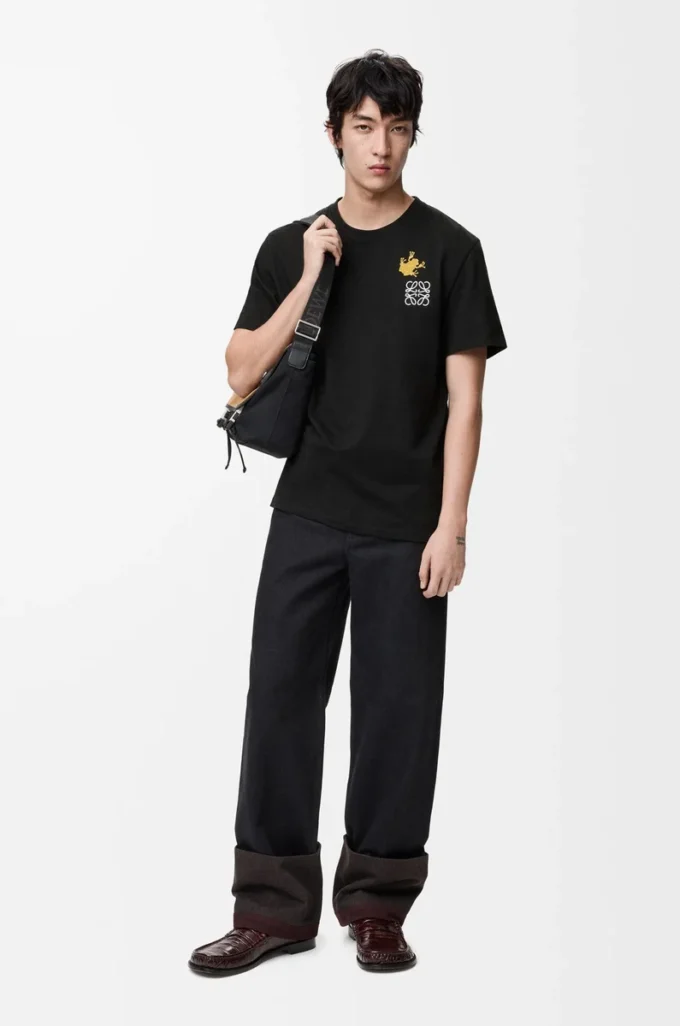 Relaxed fit T-shirt in cotton Black/Multicolor Relaxed fit T-shirt in cotton Black/Multicolor