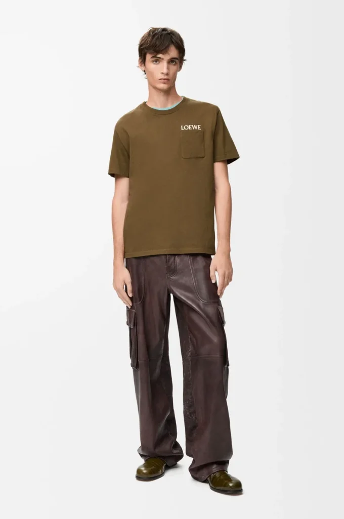Relaxed fit T-shirt in cotton Khaki Green Relaxed fit T-shirt in cotton Khaki Green