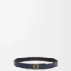 Reversible Anagram belt in smooth calfskin Black/Ocean/Gold