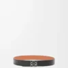 Reversible Anagram belt in smooth calfskin Black/Tan/Palladium