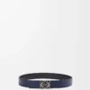 Reversible Anagram belt in smooth calfskin Ocean/Black/Palladium