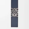 Reversible Anagram belt in smooth calfskin Ocean/Black/Palladium