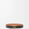 Reversible Anagram belt in smooth calfskin Tan/Black/Gold