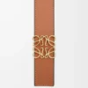 Reversible Anagram belt in smooth calfskin Tan/Black/Gold