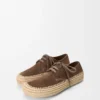 Rio lace-up in suede and raffia Taupe