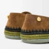Rio slipper in suede and raffia Brown