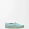 Rio slipper in suede and raffia Light Blue