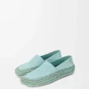 Rio slipper in suede and raffia Light Blue