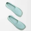 Rio slipper in suede and raffia Light Blue