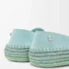 Rio slipper in suede and raffia Light Blue