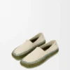 Rio slipper in suede and raffia Light Grey