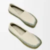 Rio slipper in suede and raffia Light Grey
