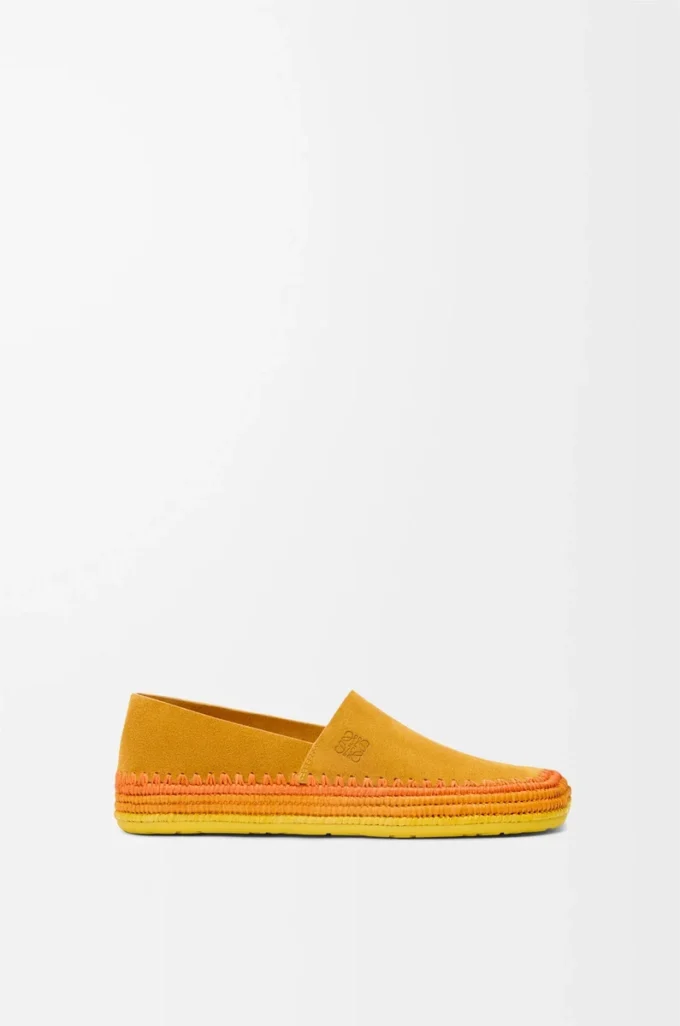 Rio slipper in suede and raffia Orange Rio slipper in suede and raffia Orange