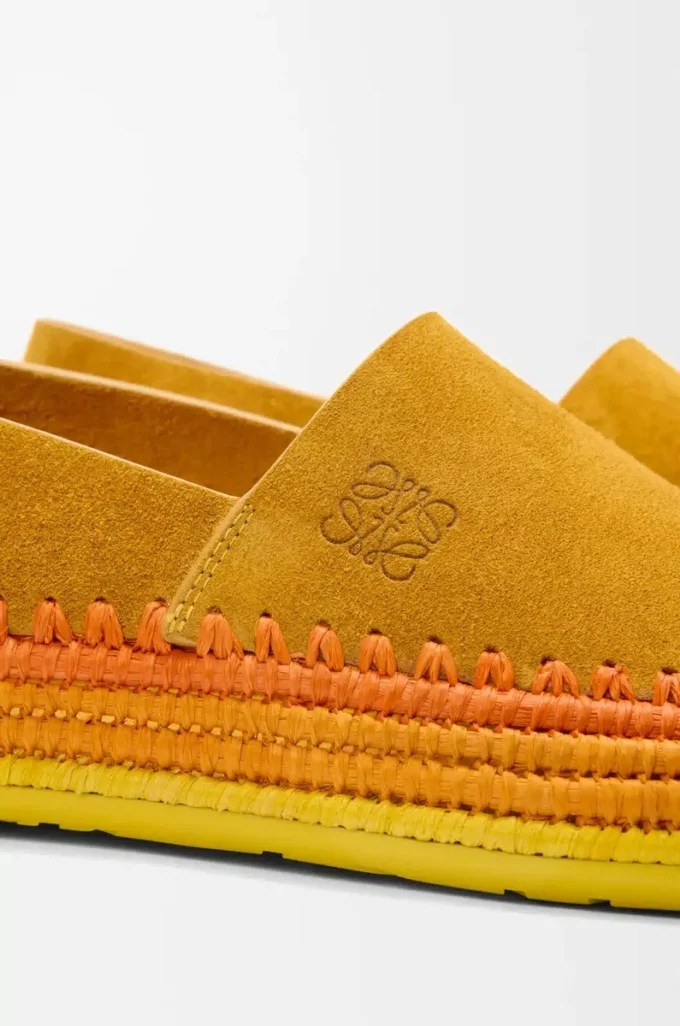 Rio slipper in suede and raffia Orange Rio slipper in suede and raffia Orange