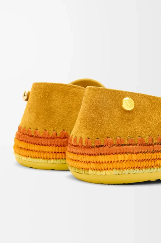 Rio slipper in suede and raffia Orange