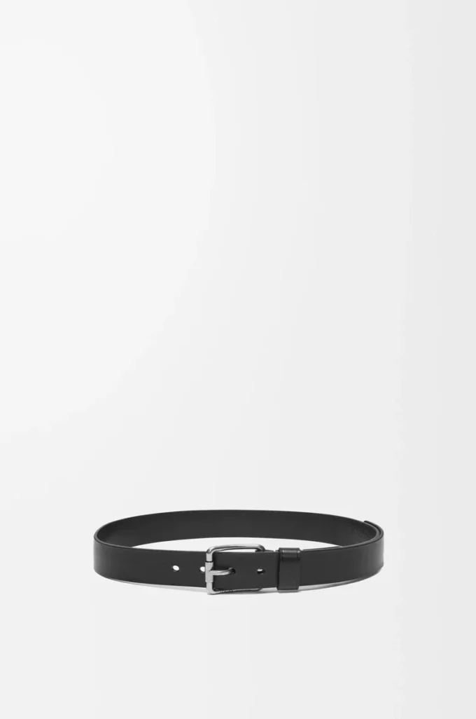 Roller Curve belt in supple grained calfskin Black/Vintage Palladium Roller Curve belt in supple grained calfskin Black/Vintage Palladium