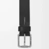 Roller Curve belt in supple grained calfskin Black/Vintage Palladium Roller Curve belt in supple grained calfskin Black/Vintage Palladium