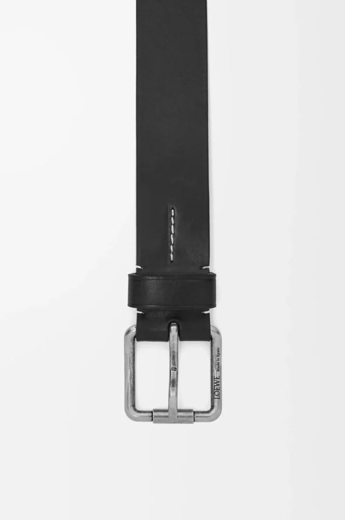 Roller Curve belt in supple grained calfskin Black/Vintage Palladium Roller Curve belt in supple grained calfskin Black/Vintage Palladium