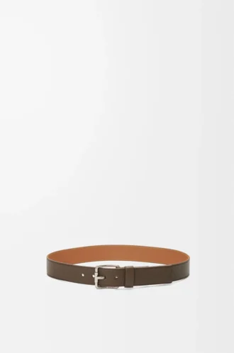 Roller Curve belt in supple grained calfskin Tundra/Vintage Palladium