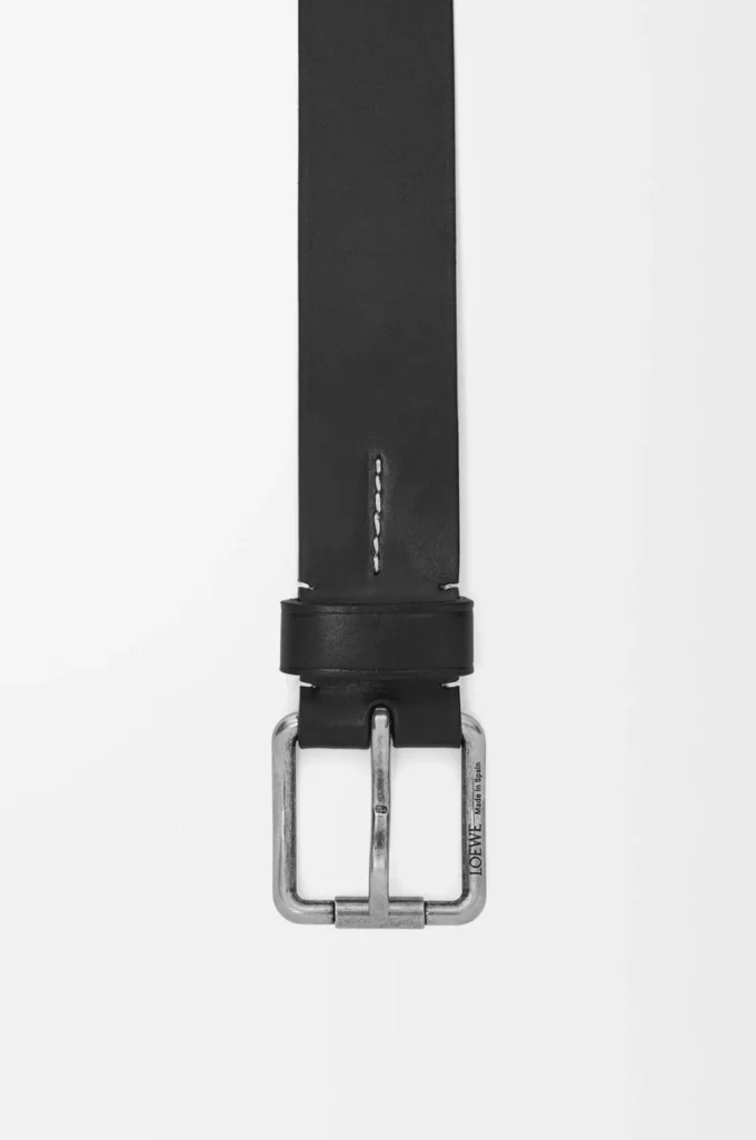 Roller Curve belt in vegetable-tanned calfskin Black/Vintage Palladium Roller Curve belt in vegetable-tanned calfskin Black/Vintage Palladium