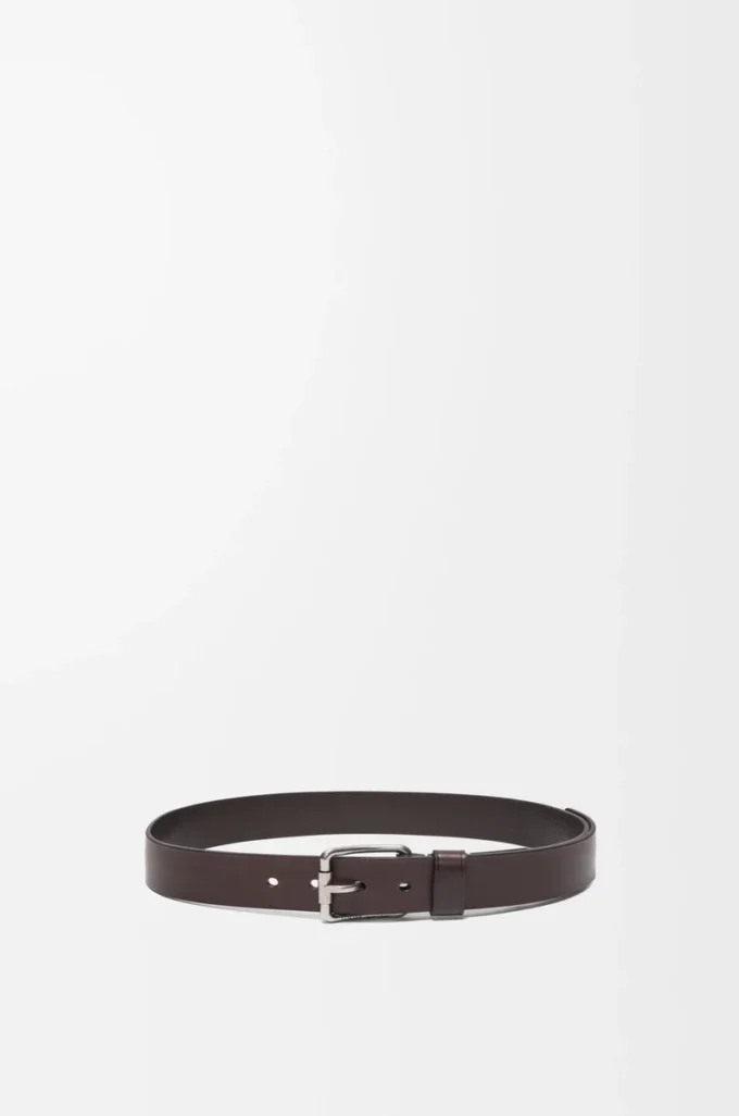 Roller Curve belt in vegetable-tanned calfskin Dark Cigar/Vintage Palladium Roller Curve belt in vegetable-tanned calfskin Dark Cigar/Vintage Palladium