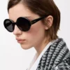 Round Slim sunglasses Black Round Slim sunglasses Black