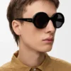 Round Slim sunglasses Black Round Slim sunglasses Black