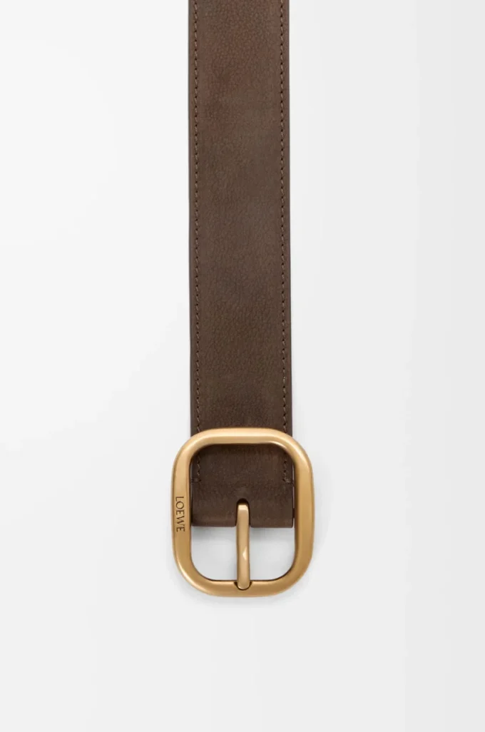 Rounded soft belt in nubuck Tundra/Vintage Gold Rounded soft belt in nubuck Tundra/Vintage Gold