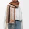 Scarf in alpaca and wool blend Beige/Multicolor