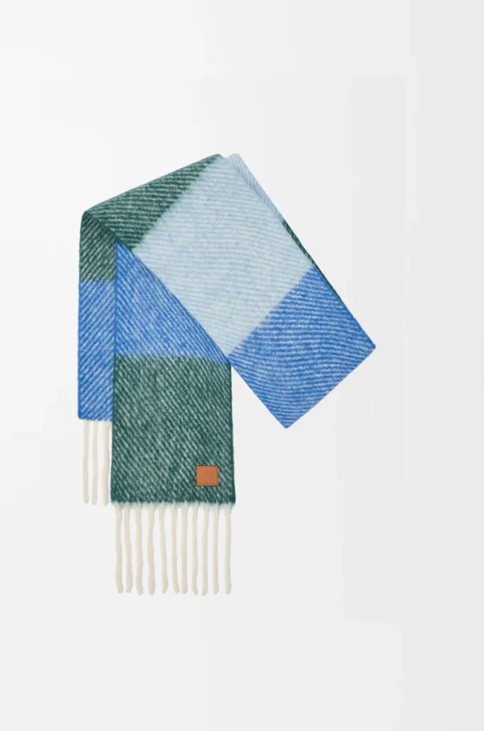 Scarf in alpaca and wool blend Blue/Green
