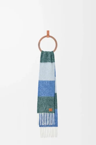 Scarf in alpaca and wool blend Blue/Green