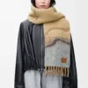 Scarf in alpaca and wool blend Camel/Multicolor