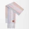 Scarf in alpaca and wool blend Light Blue/Pink/Sandstone