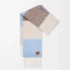Scarf in alpaca and wool blend Light Blue/Sandstone/Brown