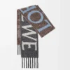 Scarf in alpaca and wool blend Light Blue/White