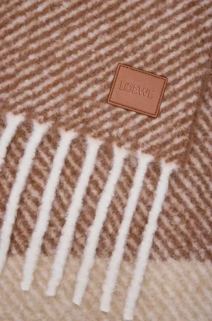 Scarf in alpaca and wool blend Mocha/Beige