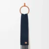 Scarf in alpaca and wool blend Navy Blue/Sandstone