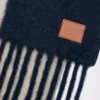 Scarf in alpaca and wool blend Navy Blue/Sandstone