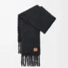 Scarf in mohair and wool blend Black