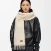 Scarf in mohair and wool blend White