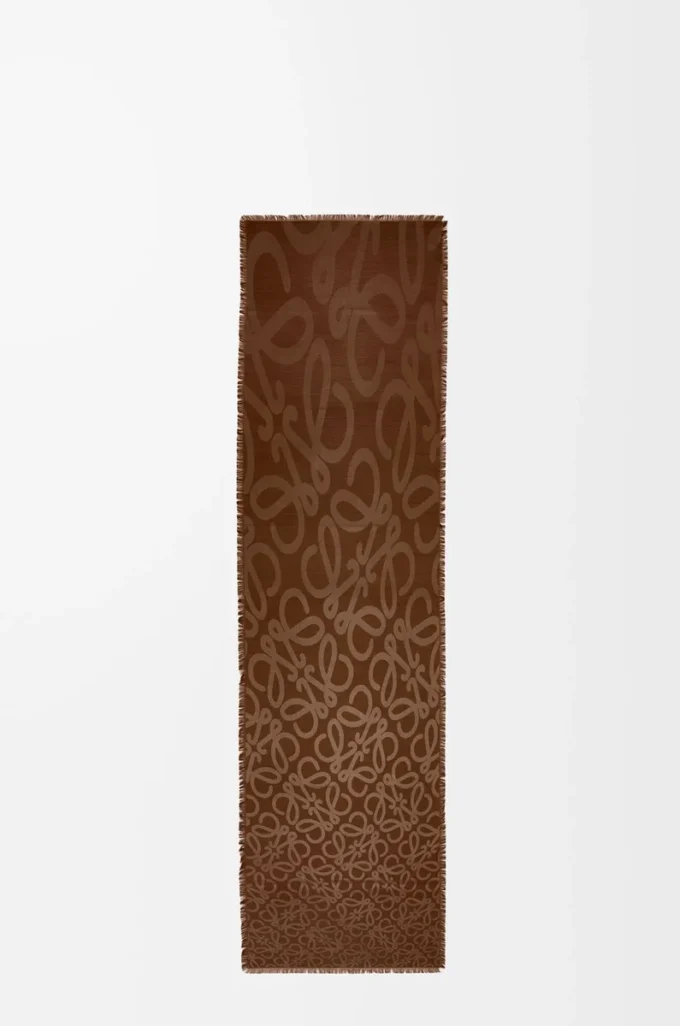 Scarf in silk and wool Havana