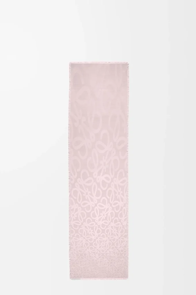 Scarf in silk and wool Icy Pink