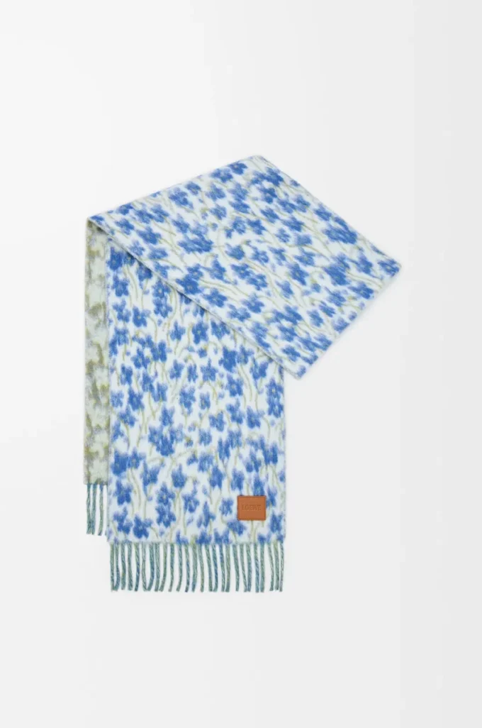 Scarf in wool and alpaca blend Blue/Multicolor Scarf in wool and alpaca blend Blue/Multicolor